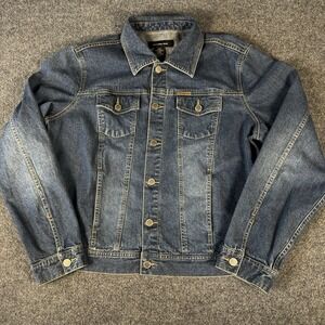 Vintage Calvin Klein Blue Trucker Jean Jacket XL 90s Y2K